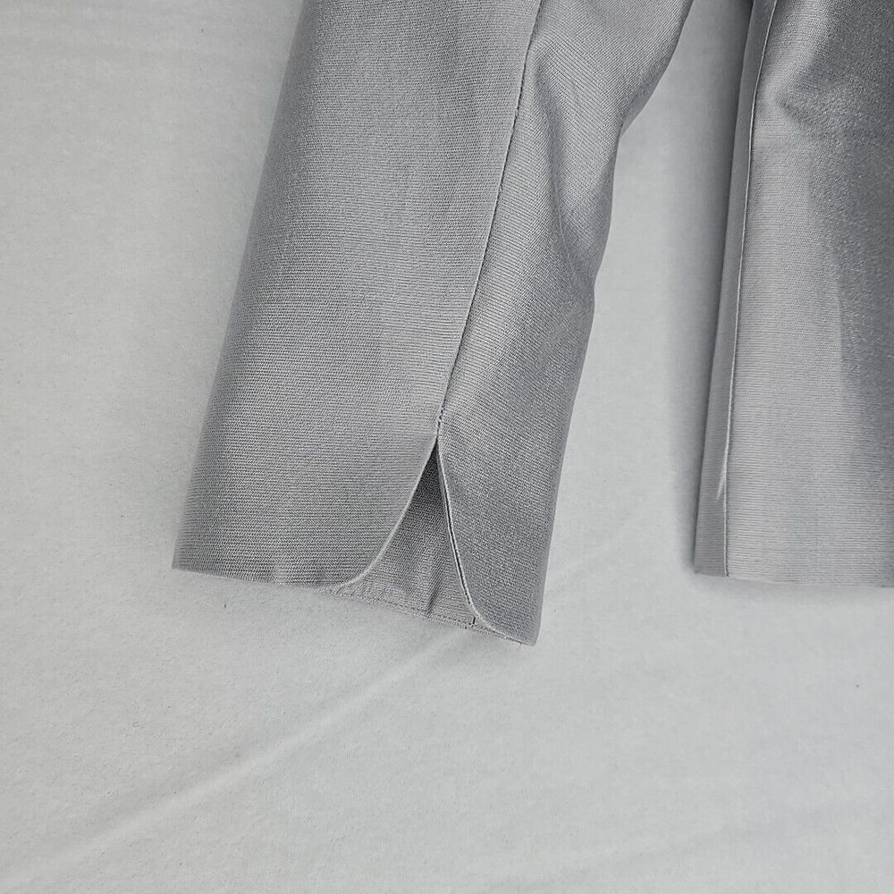 Talbots Gray‎ Silver Metallic Career Blazer Jacket Size 2 Petite Silk Cotton NWT - Picture 7 of 9